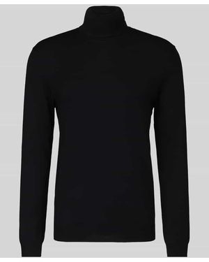 Only & Sons Regular Fit Rollkragenpullover aus Viskose-Mix Modell 'WYLER' - Schwarz