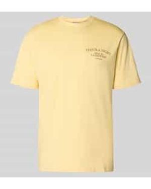 Only & Sons Regular Fit T-Shirt Van Puur Katoen Model 'Fred' - Geel