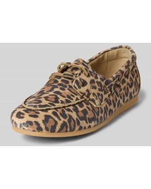Tamaris Bootsschuhe aus Leder Modell 'SAILING SHOE' - Natur