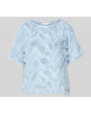 SELECTED Relaxed Fit Bluse mit Fransen Modell 'MYLINE' - Blau
