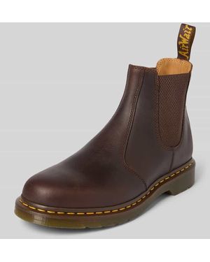 Dr. Martens Chelsea Boots aus Leder mit Ziernaht - Braun