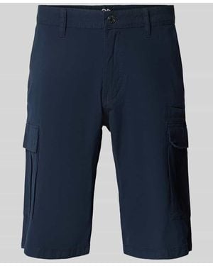 S.oliver Relaxed Fit Cargo-Bermudas aus Baumwoll-Elasthan-Mix - Blau