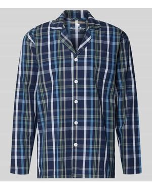 Christian Berg Men Pyjama-Oberteil aus reiner Baumwolle - Blau