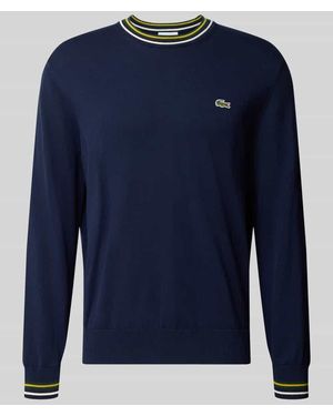 Lacoste Regular Fit Pullover aus reiner Wolle - Blau