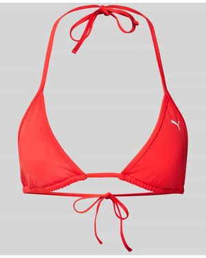 PUMA Bikini-Oberteil mit Logo-Print - Rot