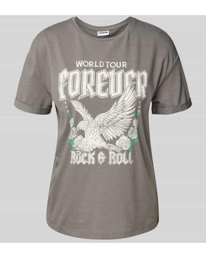 Noisy May Relaxed Fit T-Shirt aus reiner Baumwolle Modell 'Brandy' - Grau