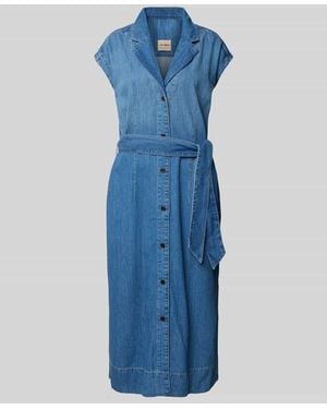Mos Mosh Jeanskleid mit Bindegürtel Modell 'Pitti Nalin' - Blau