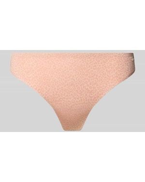 HUGO String mit Allover-Muster Modell 'SHADOW THONG' im Leo-Print - Grau