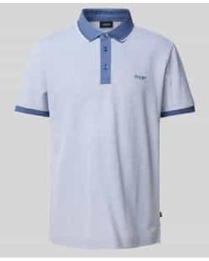 Joop! Poloshirt Met Labelstitching - Blauw