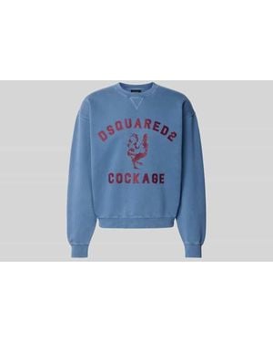 DSquared² Regular Fit Sweatshirt mit Logo-Detail - Blau
