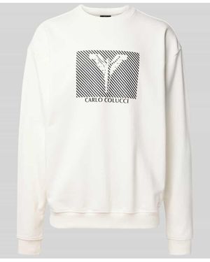carlo colucci Sweatshirt mit Rundhalsausschnitt - Grau