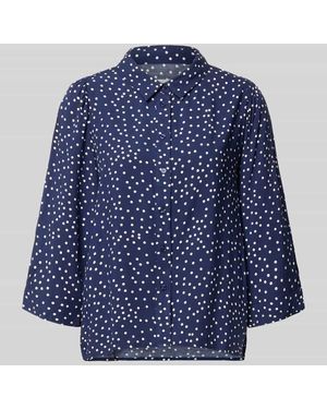 Lolly's Laundry Regular Fit Bluse aus Viskose mit 3/4-Arm Modell 'Bono' - Blau