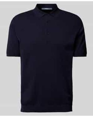 People Of Shibuya Poloshirt Met Zijsplitten, Model 'Nito' - Blauw