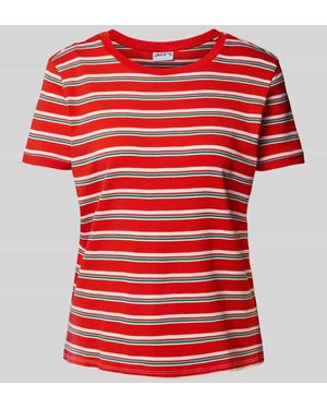 Jake*s T-Shirt mit gerippten Abschlüssen - Rot