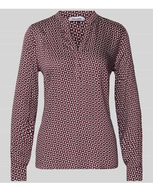 MORE&MORE Slim Fit Bluse mit V-Ausschnitt - Lila