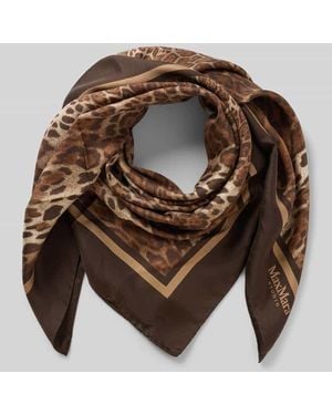 Max Mara Seidenschal mit Animal-Print Modell 'AQUILA' - Braun