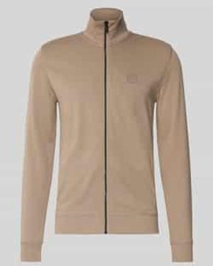BOSS Regular Fit Sweatjack Van Puur Katoen - Naturel