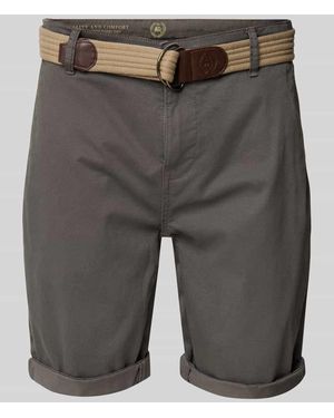 Lerros Bermudas mit Gürtel und Gesäßtaschen - Grau