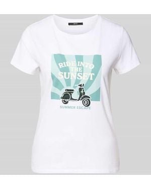 Zero T-Shirt mit Motiv-Print und Rundhalsausschnitt - Weiß