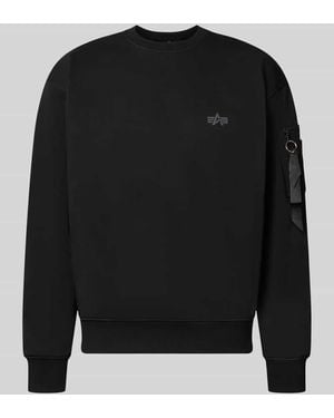 Alpha Industries Sweatshirt mit Label-Details - Schwarz
