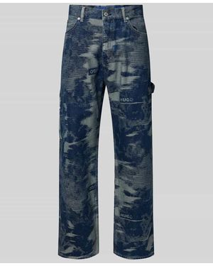 HUGO Regular Fit Baggy Jeans aus reiner Baumwolle Modell 'CARPENTER' - Blau