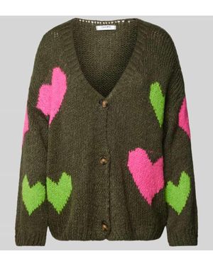 ZABAIONE Strickjacke Mit V-Ausschnitt - Grün