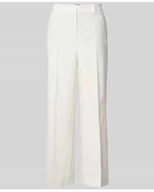 Seductive Broek Van Linnenmix Met Persplooien - Wit