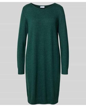 Vila Knielanges Kleid mit Rundhalsausschnitt Modell 'RIL' - Grün