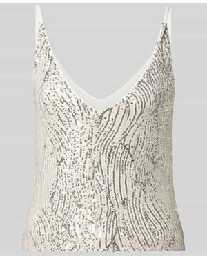 Swing Regular Fit Top mit Allover-Pailettenbesatz - Weiß