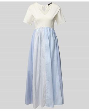 Weekend by Maxmara Maxikleid mit V-Ausschnitt Modell 'BRONZO' - Blau