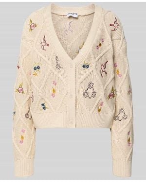 Jake*s Regular Fit Strickjacke aus reiner Baumwolle - Natur