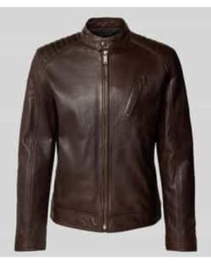 Strellson Regular Fit Leren Jack Van Lamsnappa, Model 'Piers' - Bruin