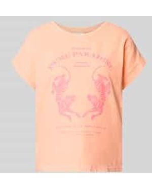 Milano Italy Regular Fit T-Shirt Met Motiefprint - Roze