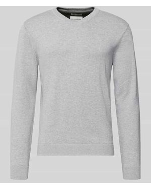 Tom Tailor Regular Fit Pullover aus reiner Baumwolle - Grau