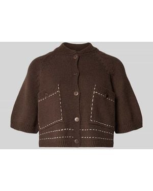Stefanel Regular Fit Cardigan mit Viskose-Anteil - Braun