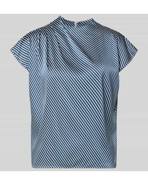Zero Regular Fit Bluse mit Drapierungen - Blau