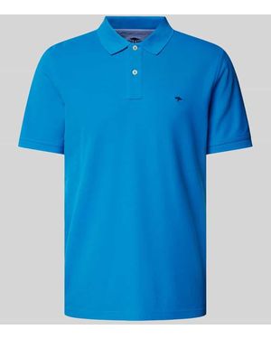 Fynch-Hatton Regular Fit Poloshirt Mit Label-Stitching - Blau