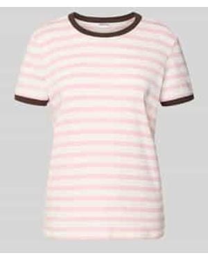 Jake*s T-Shirt Met Streepmotief En Ronde Hals - Roze