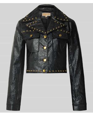MICHAEL Michael Kors Cropped Jacke in Leder-Optik Modell 'STUDDED' - Schwarz