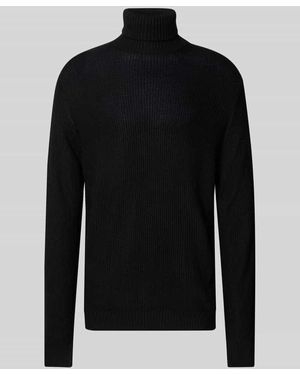 Jack & Jones Rollkragenpullover mit Strukturmuster Modell 'ROY' - Schwarz