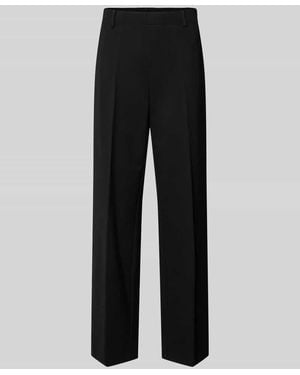 SteHmann Wide Leg Hose mit Gürtelschlaufen Modell 'Fenja' - Schwarz
