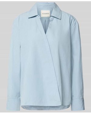 Closed Regular Fit Bluse mit V-Ausschnitt - Blau