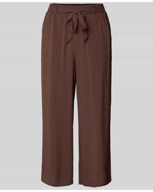 Soya Concept Culotte aus Viskose mit Bindegürtel - Braun