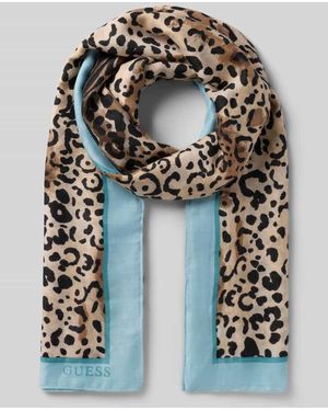Guess Schal mit Label-Detail - Blau