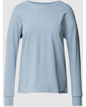 SKINY Longsleeve Mit Label-Patch Modell 'Every Night' - Blau