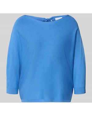Comma, Relaxed Fit Pullover aus Viskose-Mix in Strick-Optik - Blau