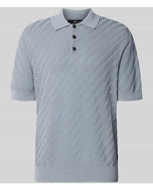 Matíníque Regular Fit Poloshirt aus reiner Baumwolle in Strick-Optik - Blau