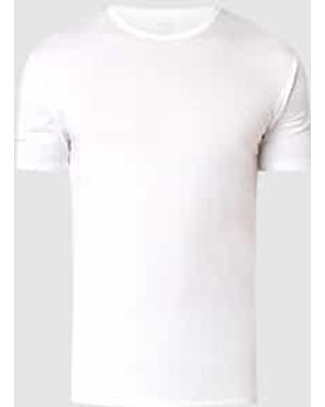 Mey T-Shirt Met Geribde Ronde Hals - Wit
