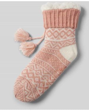 Capelli New York Socken Mit Bommeln Modell 'Home' - Pink