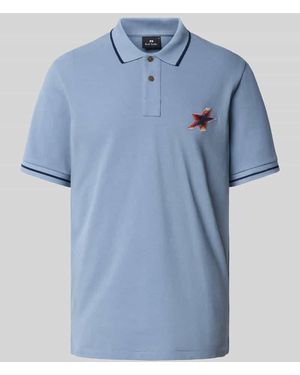 Paul Smith Poloshirt mit Label-Stitching - Blau